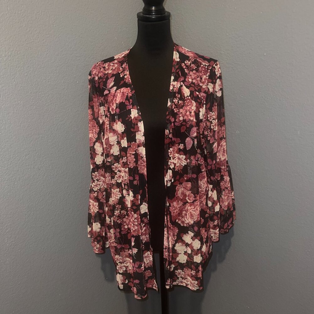BEAUTIFUL FLORAL SHEER CARDIGAN DUSTER